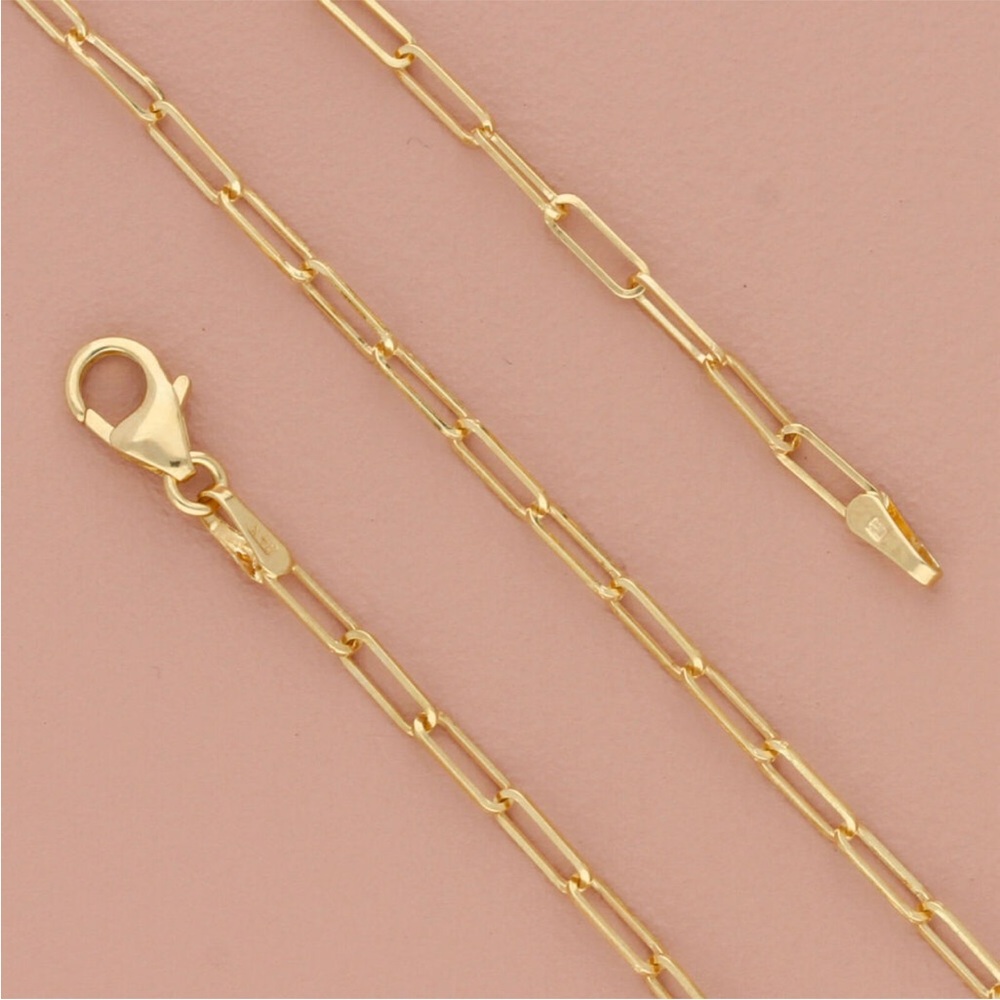 Bon Levy 14k gold paperclip necklace 18 inches long, links 2mm.